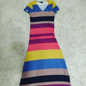 Colorful striped maxi dress